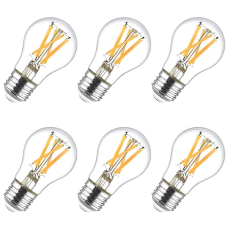 Luxrite A15 Edison LED Bulb, 60W Equivalent, 8.5W, Dimmable, 2700K Warm White, Enclosed Fixture, 6PK LR21690