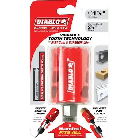 Diablo 1-7/8'' Bi-Metal Hole Saw DHS1875