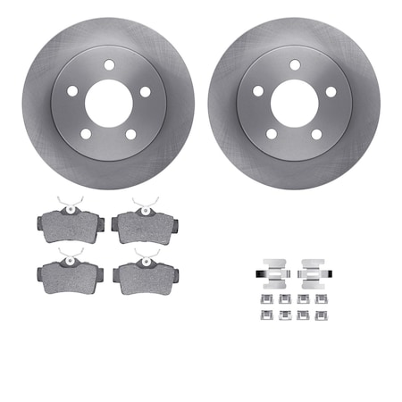 Dynamic Friction Co DFC Brake Rotor with 5000 Brake Pads and Hardware Kit 6512-54338