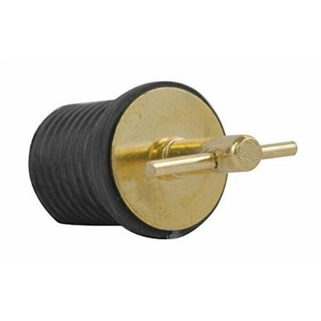 Attwood 115923 1 in. Brass Plated T-Handle Drain Plug without Chain A7J-115923