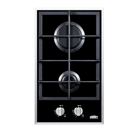 Summit 12in Wide 2-Burner Gas Cooktop GC2BGL