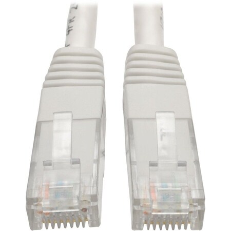 Eaton Tripp Lite Series Cat6 Gigabit Molded UTP Ethernet Cable RJ45 M/M, PoE, White, 2 ft. 0.61 m N200-002-WH