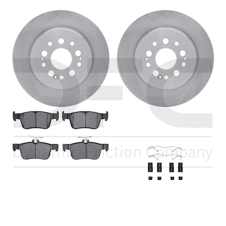 Dynamic Friction Co DFC Brake Rotor with 5000 Brake Pads and Hardware Kit 6512-59516