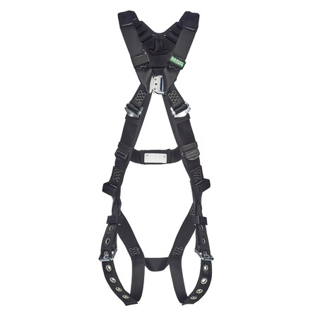 Msa Safety V-FORM Fall Protection Harnesses, Super XL, 400 lb, Quick-Connect Chest/ Tongue Leg Straps 10252218