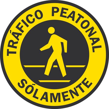 Lyle Trafico Peatonal Solamente (with Graphic), 9x9, Non-Reflective, Yellow G-17564-FD_9x9
