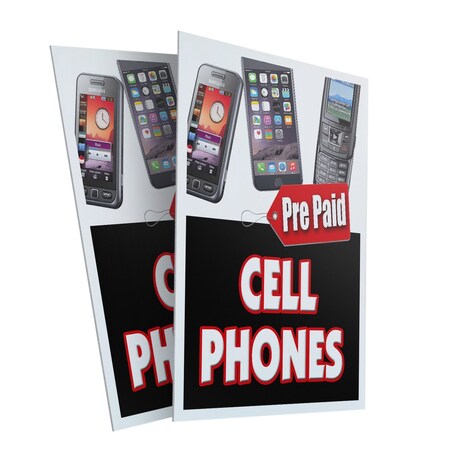 Signmission Prepaid Cell Phones, Plastic Signs Only 24 Inch x 36 Inch, Corrugated Plastic, 2PK CSB-2436-2PACK-Prepaid Cell Phones