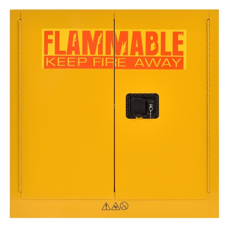 Edsal Cabinet, 22 Gal, 35"Wx22"Dx35"H, Yellow SC22F-P