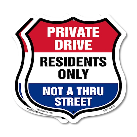 Signmission Private Driveway Shield Sign Private Dri, 6 inch X 6 inch, Plastic Sign, 2PK SHI-P-2PACK-6-436