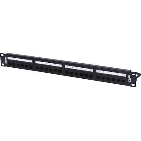 Belden 24-PORT PATCH PANEL, 1U, 10GX, LOADED, BLACK, REVCONNECT RVAPPF1U24BK