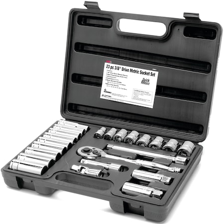 Performance Tool 23-Pc 3/8 In Dr. Metric Socket Set Tool Set, W38914 W38914