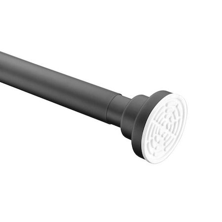 Anzzi 35-55 Inches Shower Curtain Rod with Shower Hooks in Matt Black AC-AZSR55MB