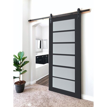 Sartodoors Sturdy Barn Door Solid Core Modern Interior VEREGIO7602BD-B-ANT-18
