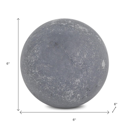 Homeroots 6" Silver Paper Mache Hand Painted Orb Decorative Orb 635392