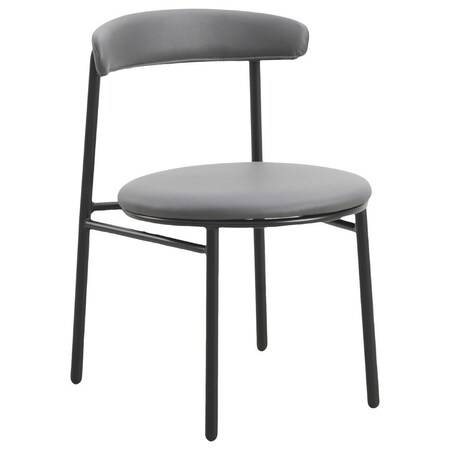Leisuremod Lume Modern Dining Side Chair in Polyester with Black Steel Frame in Charcoal LC20CH