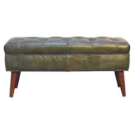 Homeroots 35in Brown Solid Wood Storage Bench With Cabinet 718233