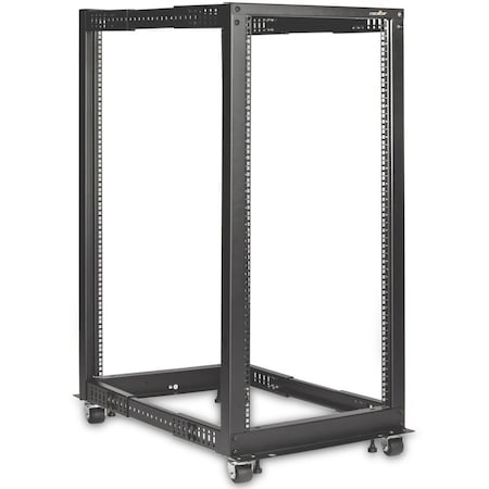 Rocstor SOLIDRACK 25U OPEN FRAME RACK CPNT4-POST ADJUSTABLE DEPTH RACK -BLACK Y10E009-B1