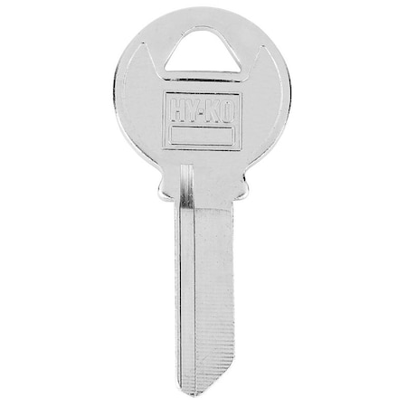 Hy-Ko Key Blank, Brass, Nickel-Plated, For: Independent/Ilco IH3 Door Locks 11010IH3