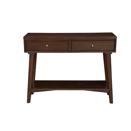 Homeroots 42" Brown Solid and Manufactured Wood Floor Shelf Console Table With Storage With Storage 524161
