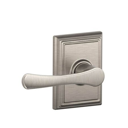Schlage Residential Avila Lever with Addison Rose Interior Active Trim with 12326 Latch and 10269 Strikes Satin F59VLA619ADD