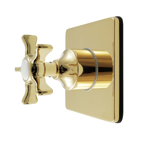 Kingston Brass Single-Handle Six-Way Diverter Valve with Square Trim Kit, Polished Brass KS4042NX