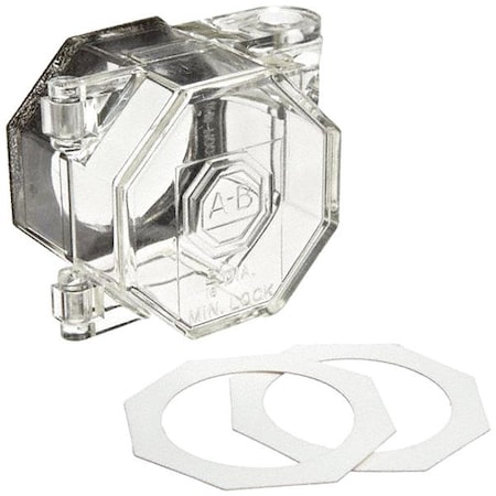 Brady Push Button Lockout, Clear, Acrylic, 2 Max. No. of Padlocks, 63/200 in Max. Shackle Dia. PBL6