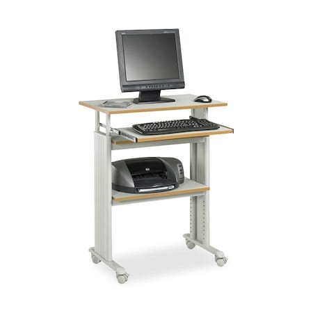 Safco Adjustable Desk Stand-Up Adjustable Workstation, 22 in D X 49 in H, 29 1/2 in W X Gray 1929GR