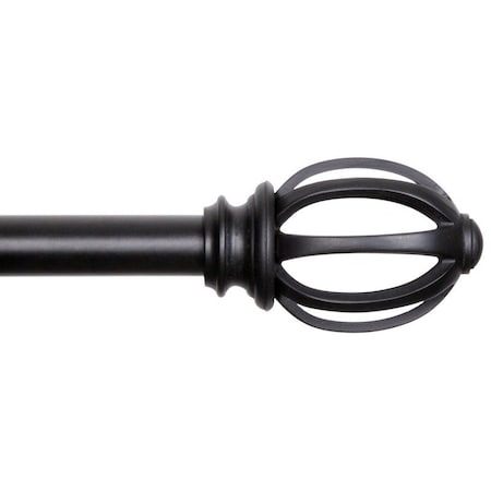 Kenney Mfg Fast Fit Curtain Rod, 58 in Dia, 66 to 120 in L, Steel, Black KN75241