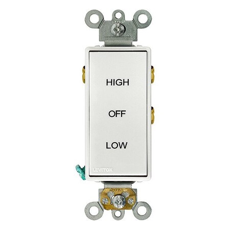 Leviton Wall Switch, 1/2 hp, Rocker, 15 A, White 5685-W