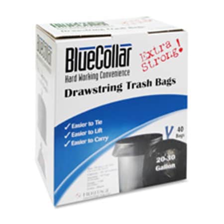 Heritage Can Liners Drawstring 30 Gal.1.0mil 30 in. x 34 in. 40PKBK, 40PK HERN6034YKRC1