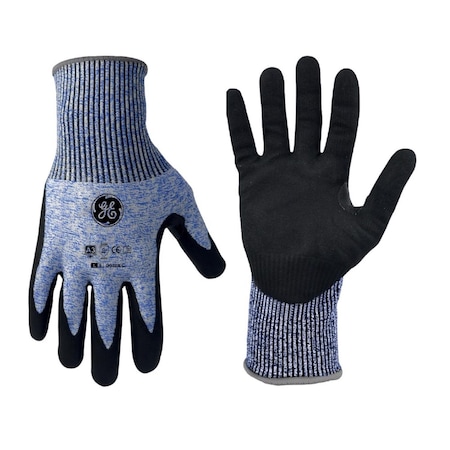 General Electric Unisex Dipped Gloves Black/Blue L 1 pair GG223LC