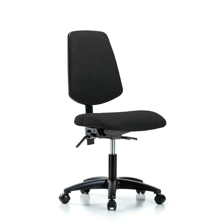 Blue Ridge Ergonomics Desk Chair Fab Desk Chair, Med, Bk, Tilt Cast, Blk, No Arms, 19" to 24" Height, Fabric, Black BR-FDHCH-MB-RG-T1-A0-RC-F42