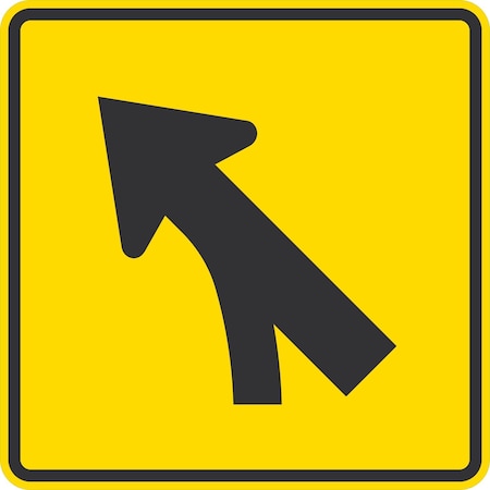 Lyle W4-1L, Left Merge Symbol, 30x30, High Intensity Prismatic, Yellow G-15322-HI_30x30