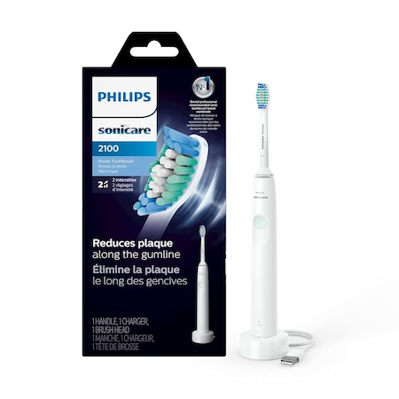 Signify Sonicare 2100 Power Toothbrush, Rechargeable Electric Toothbrush, White Mint HX3661/04