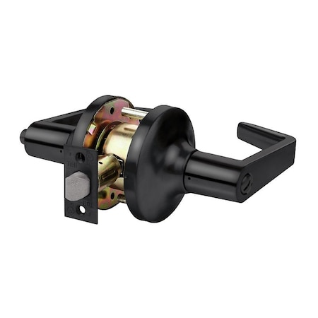Spectrum Brands Tell Manufacturing LC2400 Series Bed and Bath Door Lock, Lever Hndl, Matte Blk, Stl, Left, Right Hand CL102904