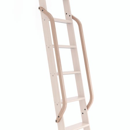 Quiet Glide Cherry Wood Library Ladder Handrail Black (No Ladder) QG.6309.CH.08
