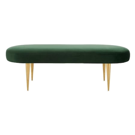 Safavieh 15.7 x 48.4 x 18.3 in. Corinne Velvet Oval Bench, Emerald SFV4704A