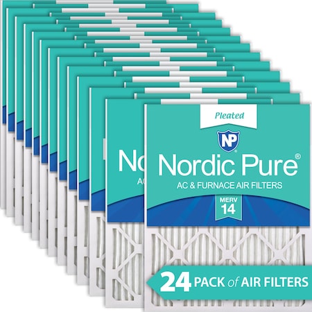 Nordic Pure 12x16x1 Pleated Air Filter, High Capacity, Electrostatically Charged Synthetic Media, MERV 14 12x16x1M14-24