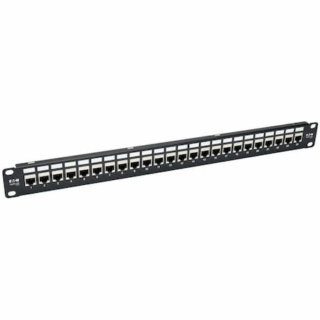 Eaton Tripp Lite Series 24-Port 1U Rack-Mount STP Shielded Cat6a Feedthrough Patch Panel, RJ45 Ethe N254-024-SH-6A