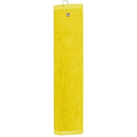 Towelsoft Premium 16 inch x 26 inch Velour Golf Towel with Tri-fold Hook & Grommet Placement-Yellow Golf-GV1201TR-YLW
