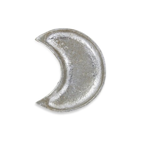 Homeroots 7in Silver Crescent Cast Iron Vanity Tray 483179