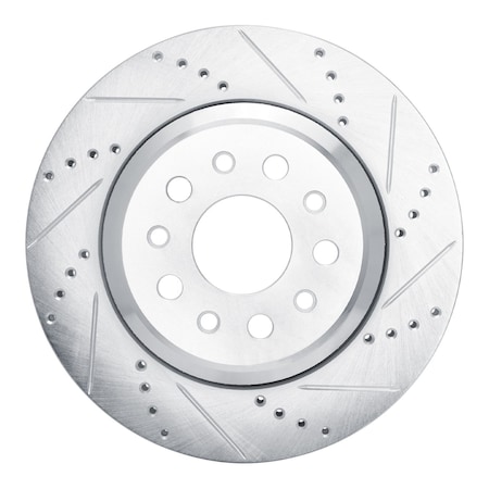 Dynamic Friction Co DFC Brake Rotor - Drilled and Slotted - Silver 631-79003R