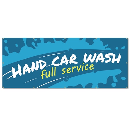 Signmission Hand Car Wash, 48 Inch, Banner B-120-30386