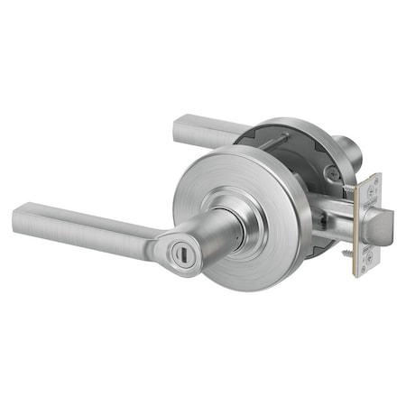 Schlage Grade 1 Bath/Bedroom Privacy Cylindrical Lock, Non-Keyed, Latitude Lever with Rose, Satin Chrome PC40 LAT 626
