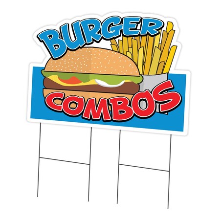 Signmission Burger Combos Die Cut Yard & Stake outdoor plastic coroplast window, C-DC-2436-DS-Burger Combos19 C-DC-2436-DS-Burger Combos19