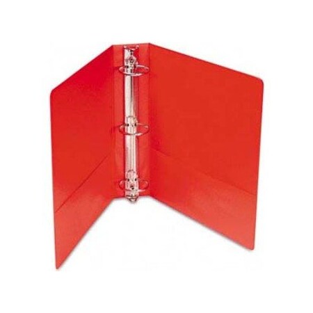 Universal Suede Finish Vinyl Round Ring Binder, 2 Capacity, Red 34403