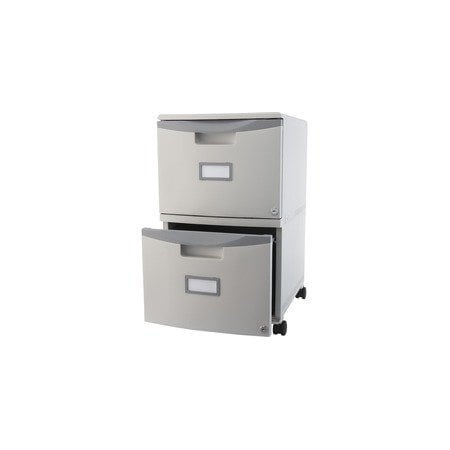 Storex Two-Drawer Mobile Filing Cabinet, 2 Legal/Letter-Size File Drawers, Gray, 14.75in x 18.25in x 26in 61310B01C