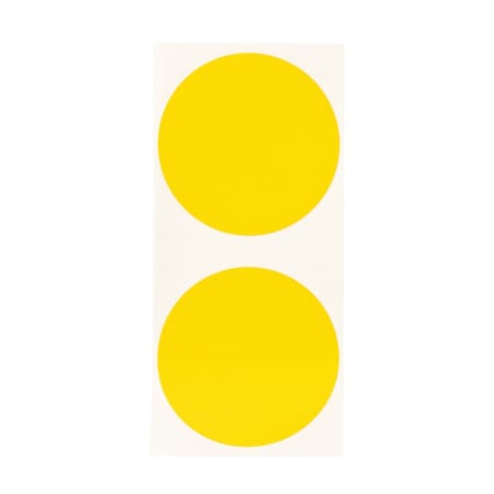 Brady Aisle Marking Tape Dots - Adhesive Vinyl, Solid Color, Yellow, 3in, 500PK 121034