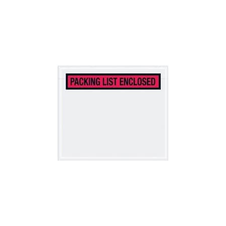 Bubblefast 7 x 6'' Red ''Packing List Enclosed'' Envelopes, 1000PK BFPL491