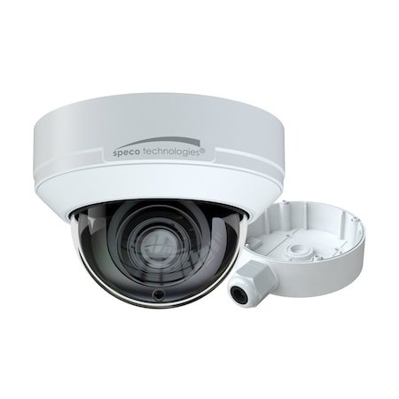 Speco 2MP HD-TVI Dome Camera, IR, 2.8 Fixed Lens, Included Junc Box, White VLD10