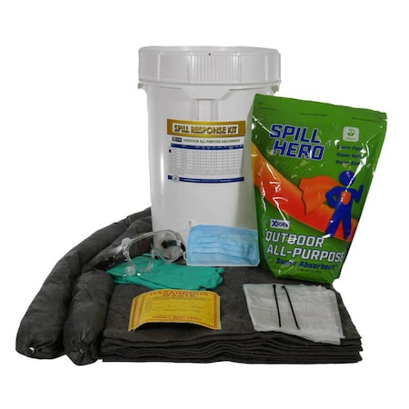 Xsorb Spill Kit, 5 gal Volume Absorbed per Kit, Bucket, Black XK600D